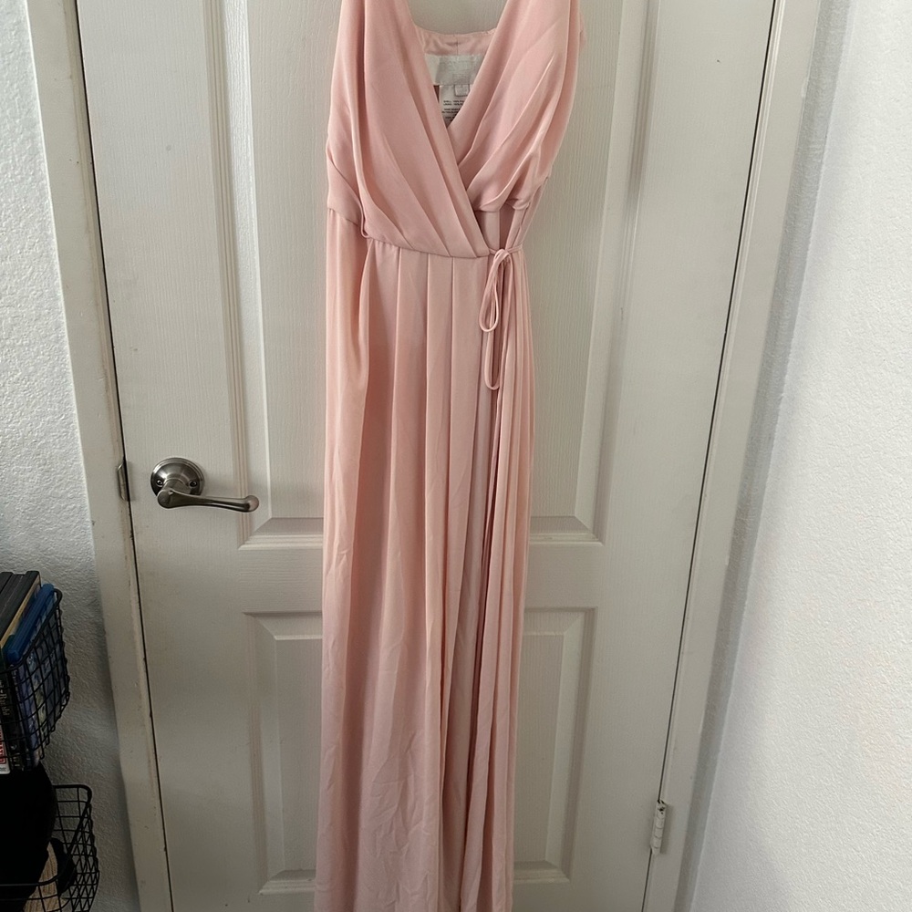 David's Bridal Blush Pink Gown